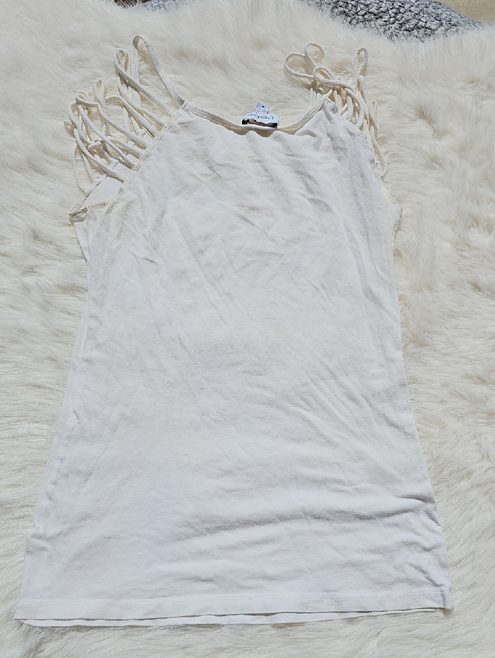 bebe White Studded Logo Tank Top - Picture 2 of 3